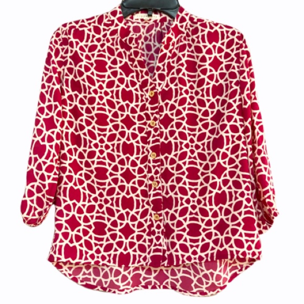 Copper Key Girls Button Down Magenta Blouse